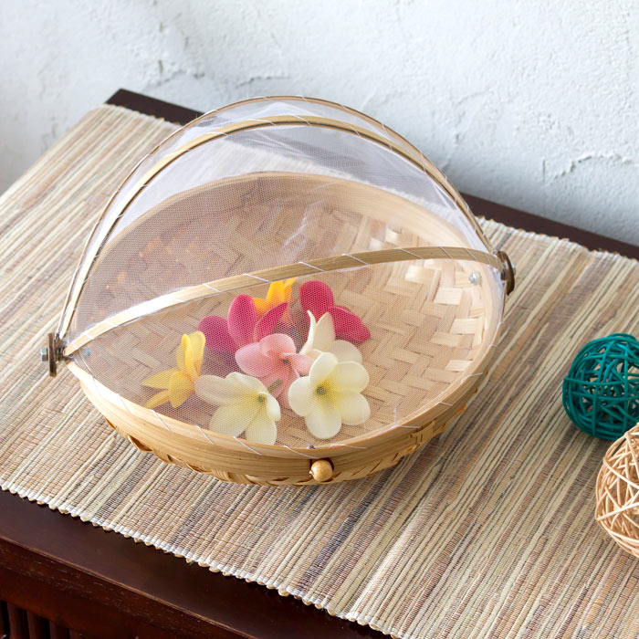 竹製 アジアン フードストッカー 果物かご インテリア バリ 雑貨