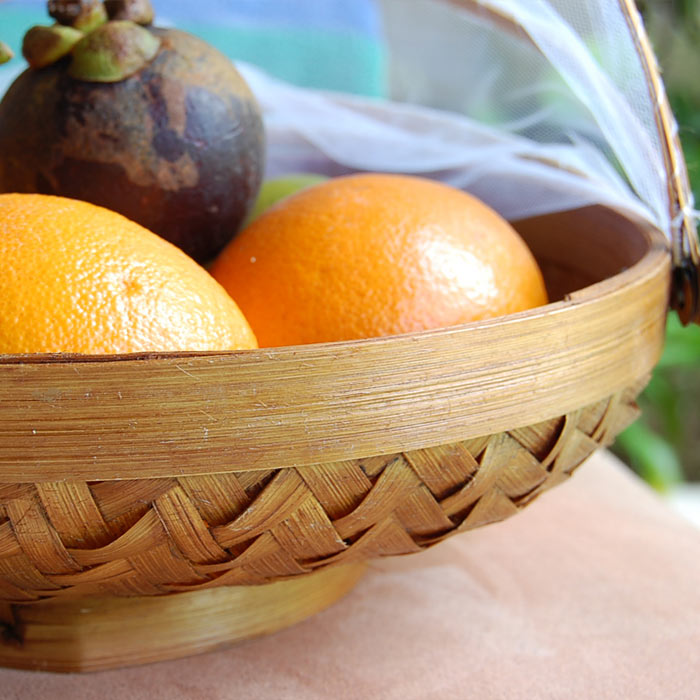竹製 アジアン フードストッカー 果物かご インテリア バリ 雑貨