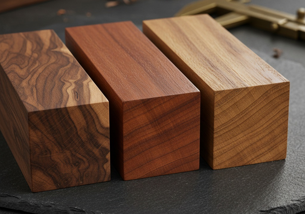 チーク材の特徴的な木目パターン