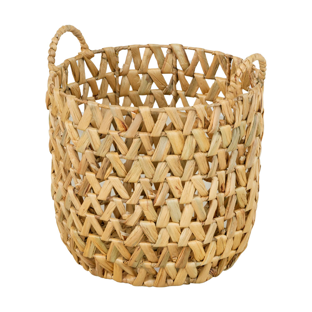 天然素材、ウォーターヒヤシンスの透かし編みバスケット