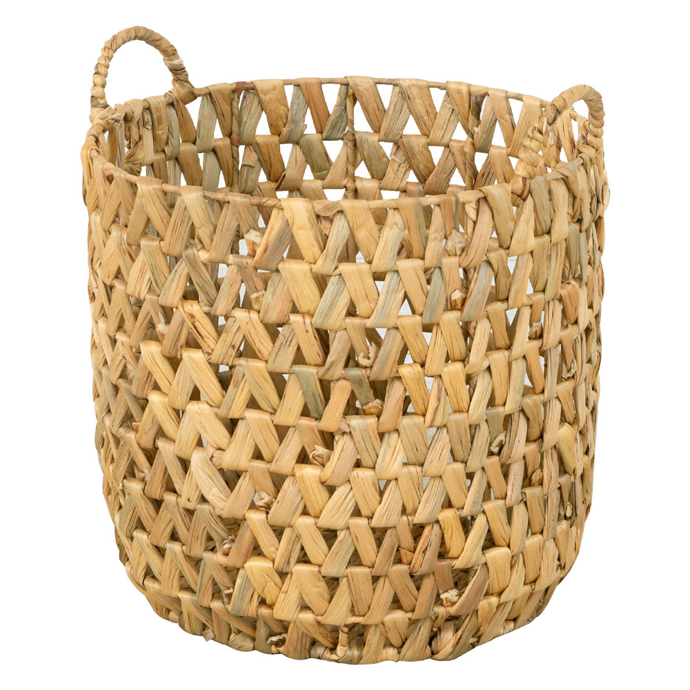 天然素材、ウォーターヒヤシンスの透かし編みバスケット