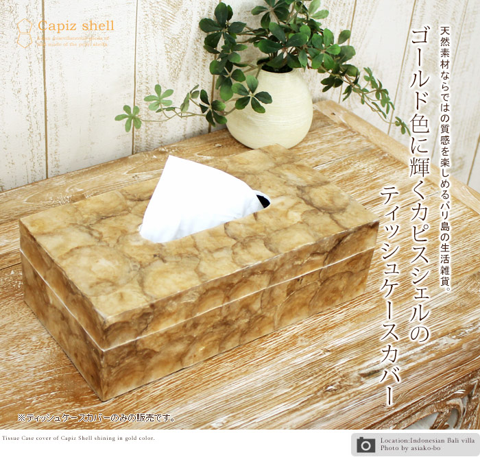 カピスシェルのティッシュケースカバー