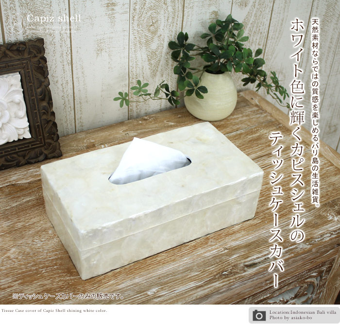 カピスシェルのティッシュケースカバー
