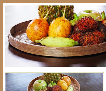 丸型のトレイでフルーツなどを盛るのに最適。トレイの上に小物を乗せて運んだり、マルチに使えるアイテム。