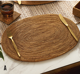 アタ製ランチョンマット バリ島産 40×30cm オーバル型 ランチョンマット ランチマット プレースマット マット バリ アジアン バリ雑貨 アジアン雑貨 おしゃれ アタ モダン エスニック ナチュラル プレイスマット バリ島 [2605]