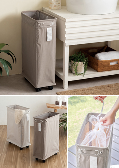 スリムなのに大容量47Lランドリーバスケットランドリーキャスター付き [67010]