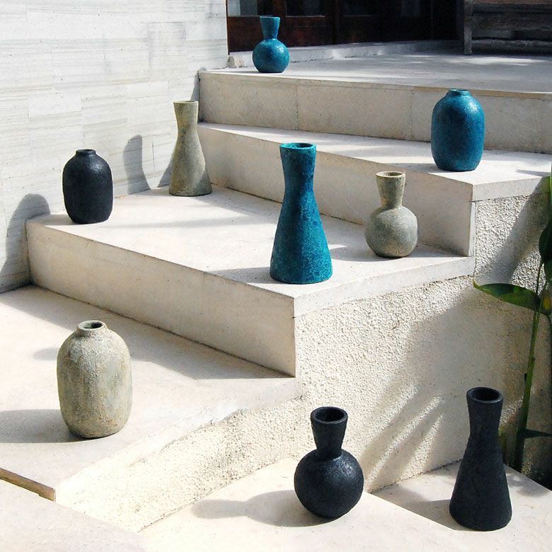 アンティーク調アジアン フラワーベース 3型3色展開[11556-11557-11558