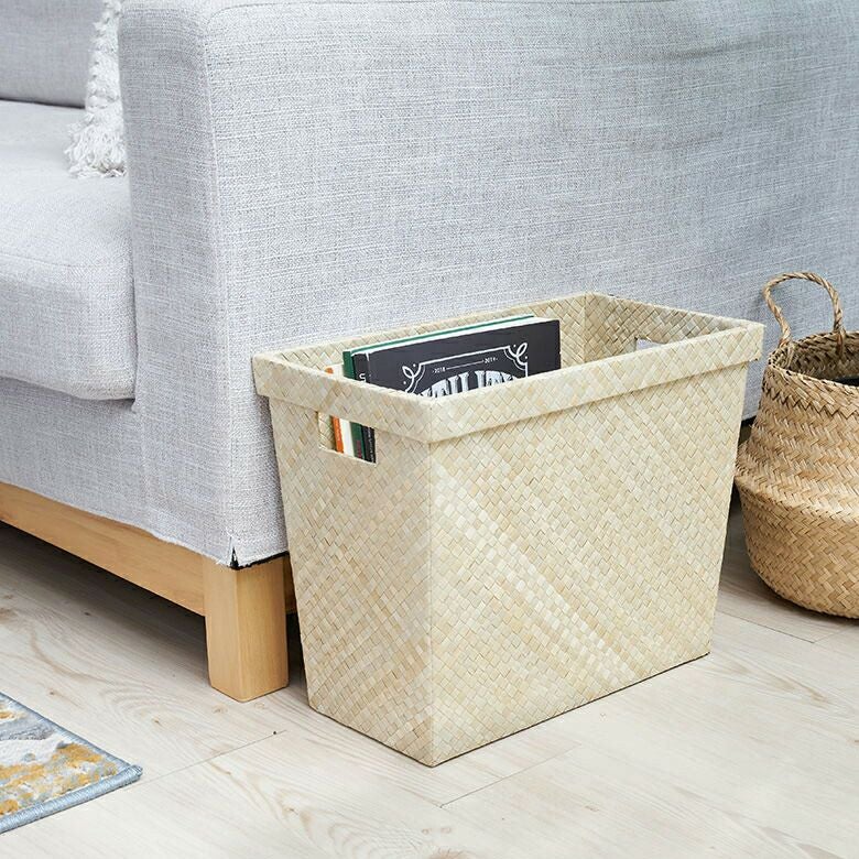 パンダンで出来たアジアン マガジンラック 2色展開 収納ボックス 収納