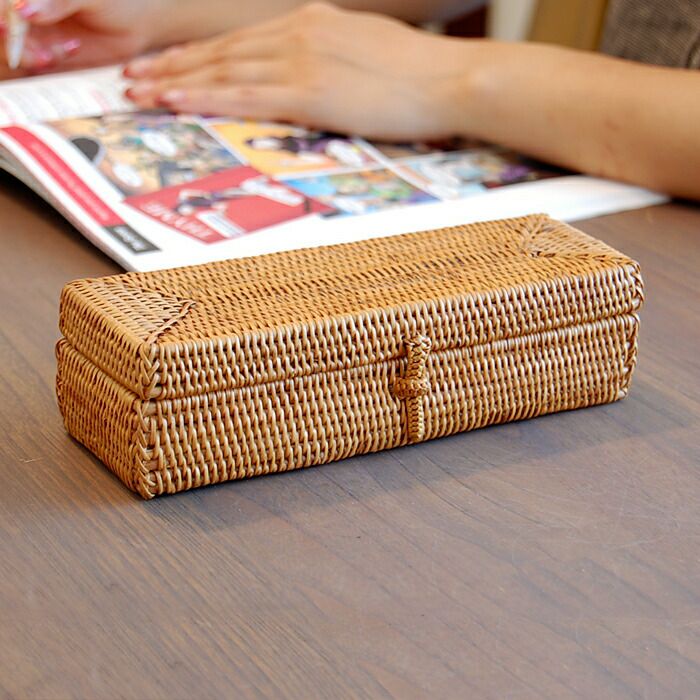 アタで編まれた収納ケース[間仕切り4分割][Cタイプ][2305]【アジアン