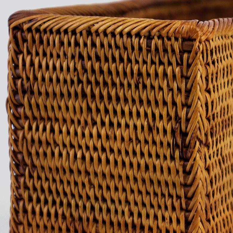 アタで編まれた長方形の収納ボックス[Cタイプ][2413]【トレー かご