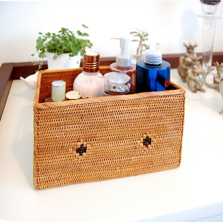 アタで編まれた取っ手付き収納ボックス[Iタイプ][2419]【収納