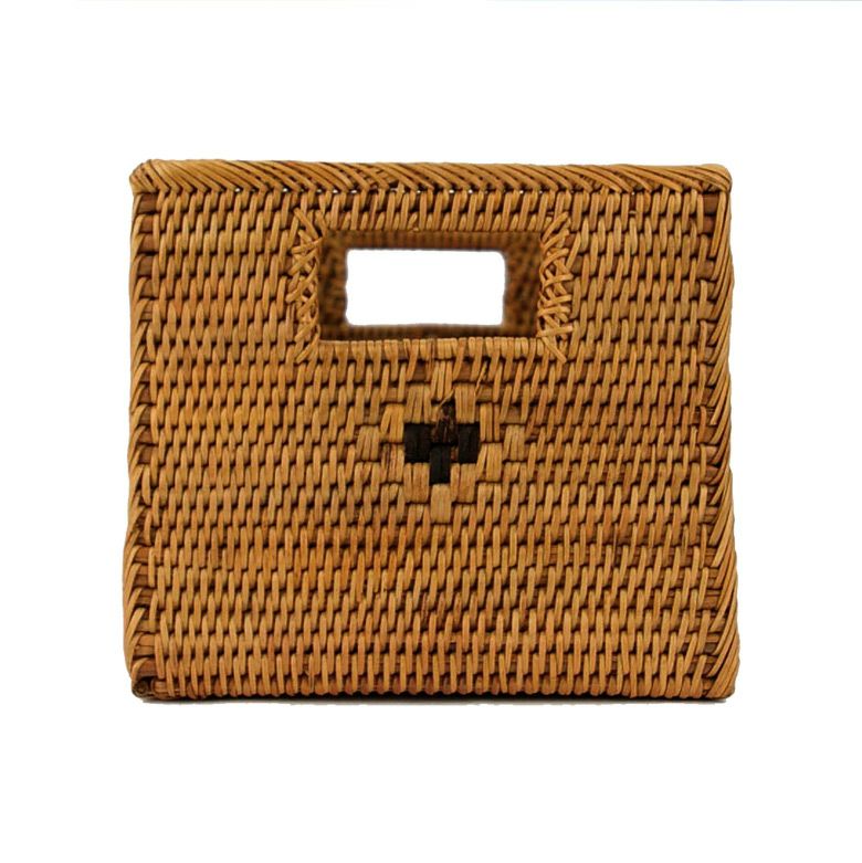 アタで編まれた取っ手付き収納ボックス[Iタイプ][2419]【収納