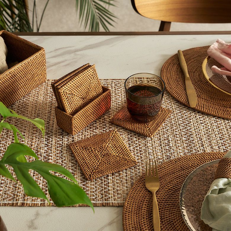 アタ製コースター6枚セット[四角形][収納ケース付き][2517]【正方形