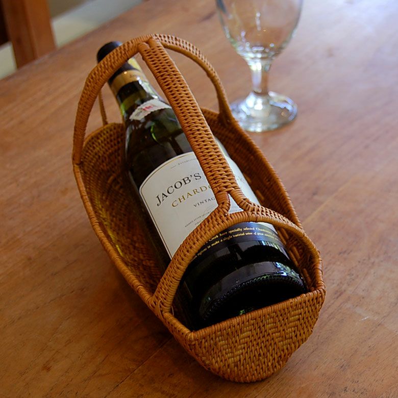 アタ製ワインボトルホルダー ボトル収納 キッチンバスケット キッチン