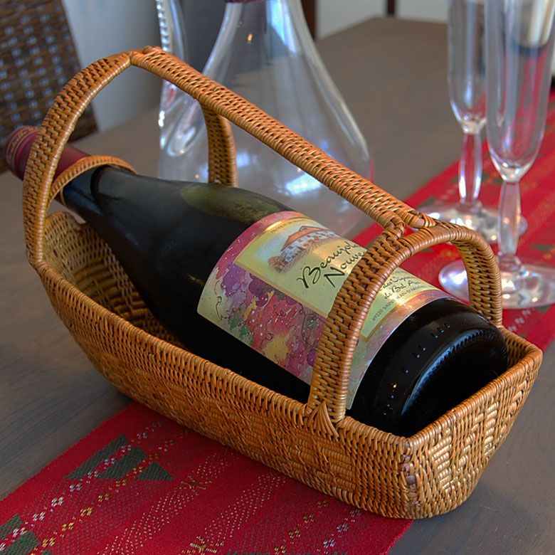 アタ製ワインボトルホルダー ボトル収納 キッチンバスケット キッチン