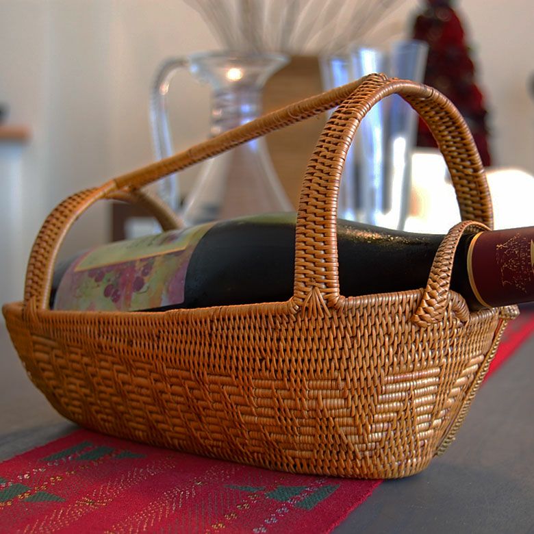 アタ製ワインボトルホルダー ボトル収納 キッチンバスケット キッチン