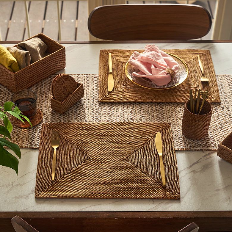 アタ製ランチョンマット[スクエアタイプ][2604]【アジアン雑貨のアジア