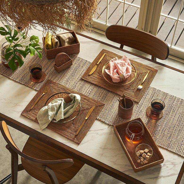 アタ製ランチョンマット[スクエアタイプ][2604]【アジアン雑貨のアジア