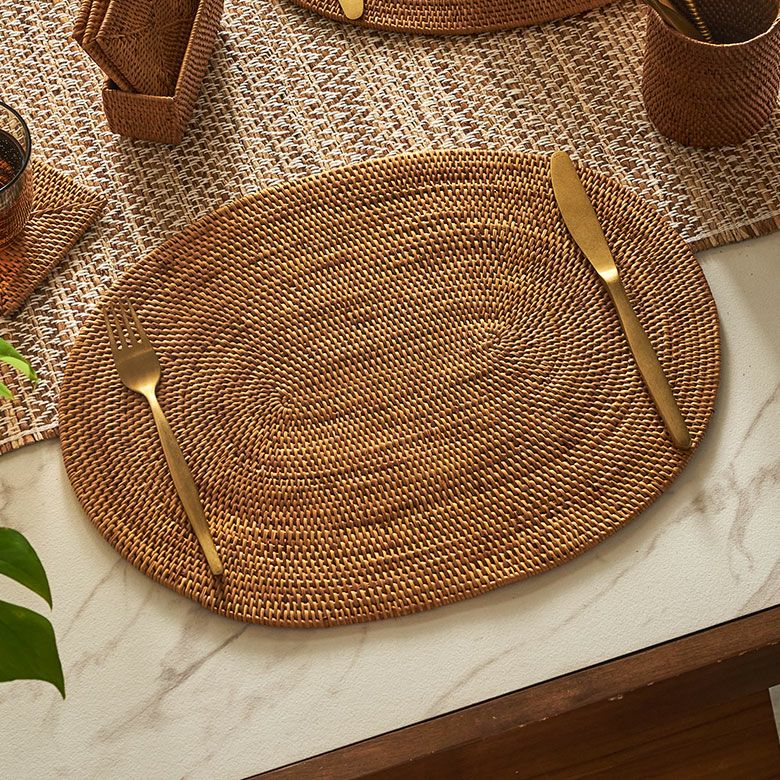 アタ製ランチョンマット 40×30cm[オーバル型][2605]【ランチョ...