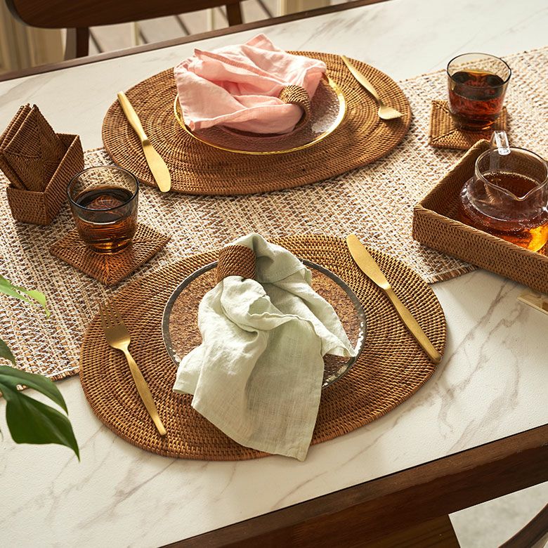 アタ製ランチョンマット 40×30cm[オーバル型][2605]【ランチョンマット