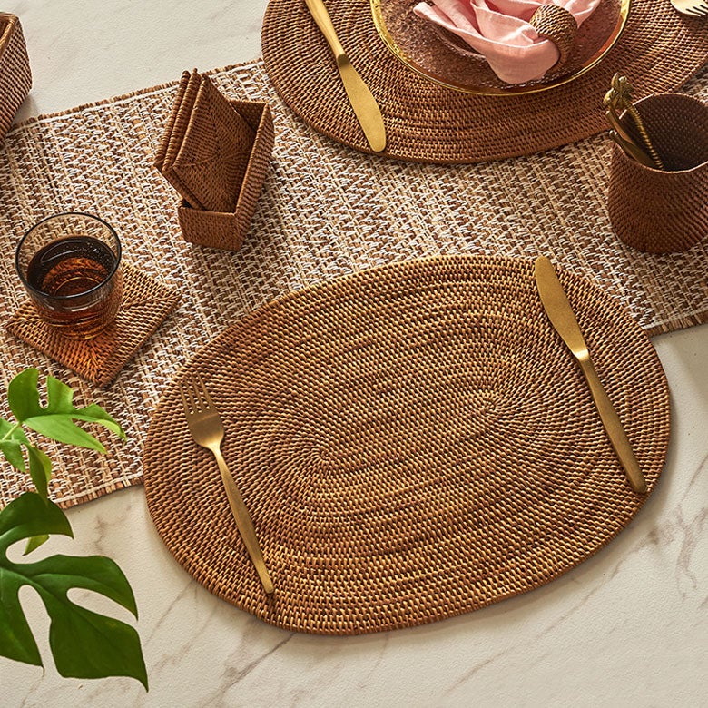 アタ製ランチョンマット 40×30cm[オーバル型][2605]【ランチョンマット