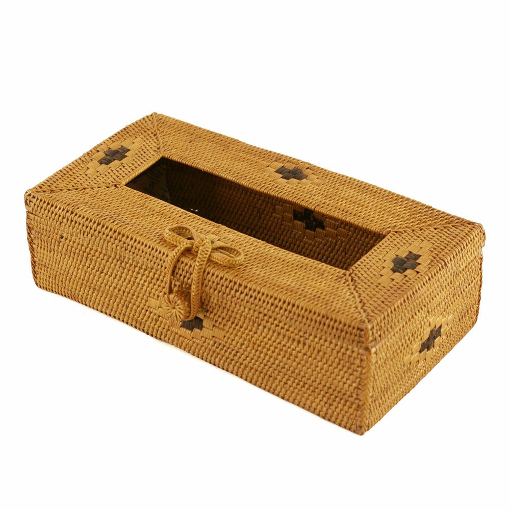 リボンストラップのアタ製 アジアン ティッシュケースカバー