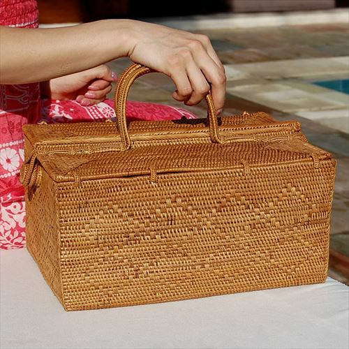 アタ製カゴバッグ[ランチバッグM][2993]【アジアン雑貨のアジア工房