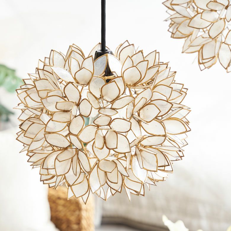 アジアン 照明 カピスシェルペンダントライト ホワイト色 おしゃれ