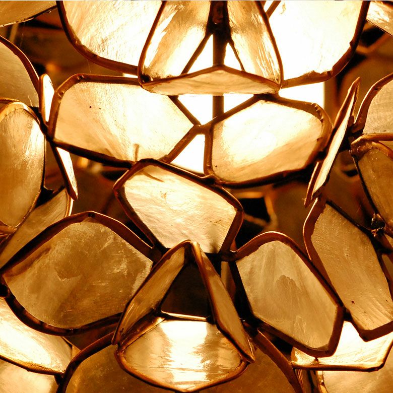 アジアン 照明 カピスシェルペンダントライト ホワイト色 おしゃれ