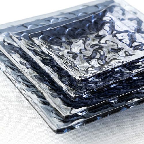 ガラスプレート プレート スクエア Lサイズ 約 W 19.5cm D 19.5cm H