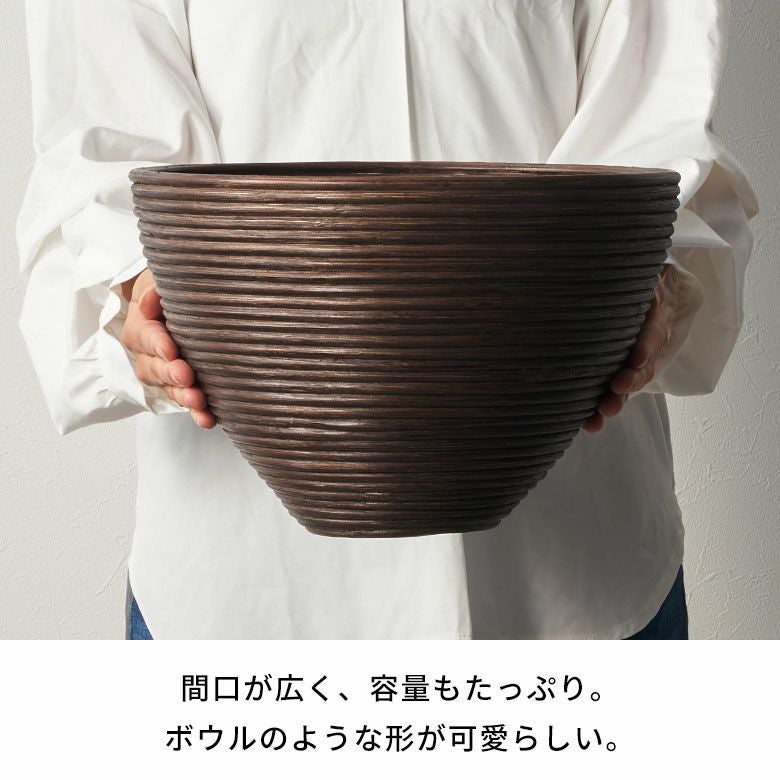 ぐるぐるラタンのバスケット[コイルボウル][6252]【ゴミ箱ダストボックスごみ箱ラウンド丸型インテリアプランターカバーおしゃれリビングバリ雑貨モダンアジアン雑貨収納ごみばこ鉢カバーシンプル和モダン整理整頓収納家具】