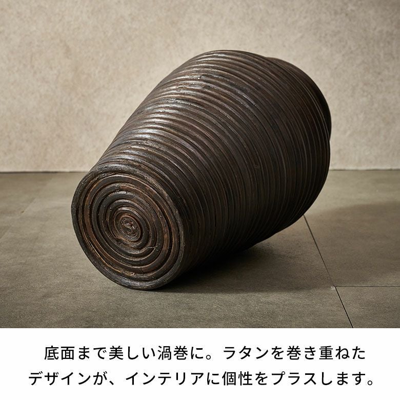 バスケット ラタン 籐 花瓶 フラワーベース 花びん 花器 約 W 20cm D