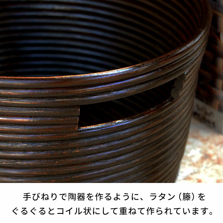 陶器のような高級感を纏うツムクリのオーバルバスケット 約W37×D32