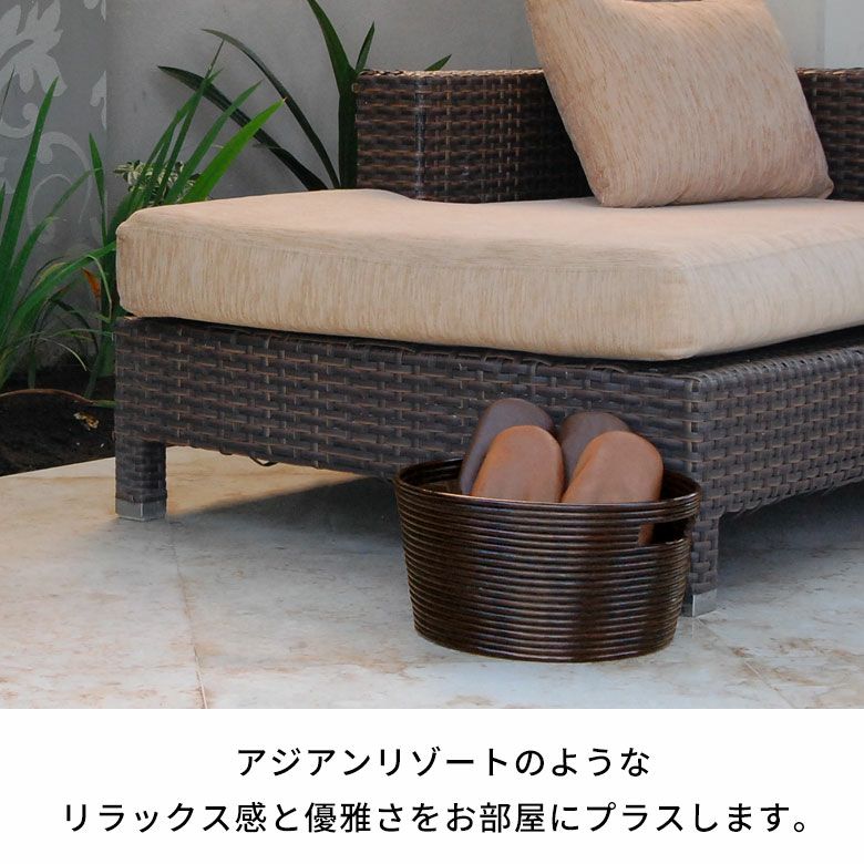 バスケット ラタン 籐 脱衣かご ランドリーバスケット 楕円形 約 W