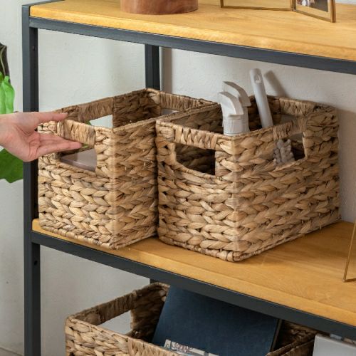 アタで編まれた取っ手付き収納ボックス[Iタイプ][2419]【収納