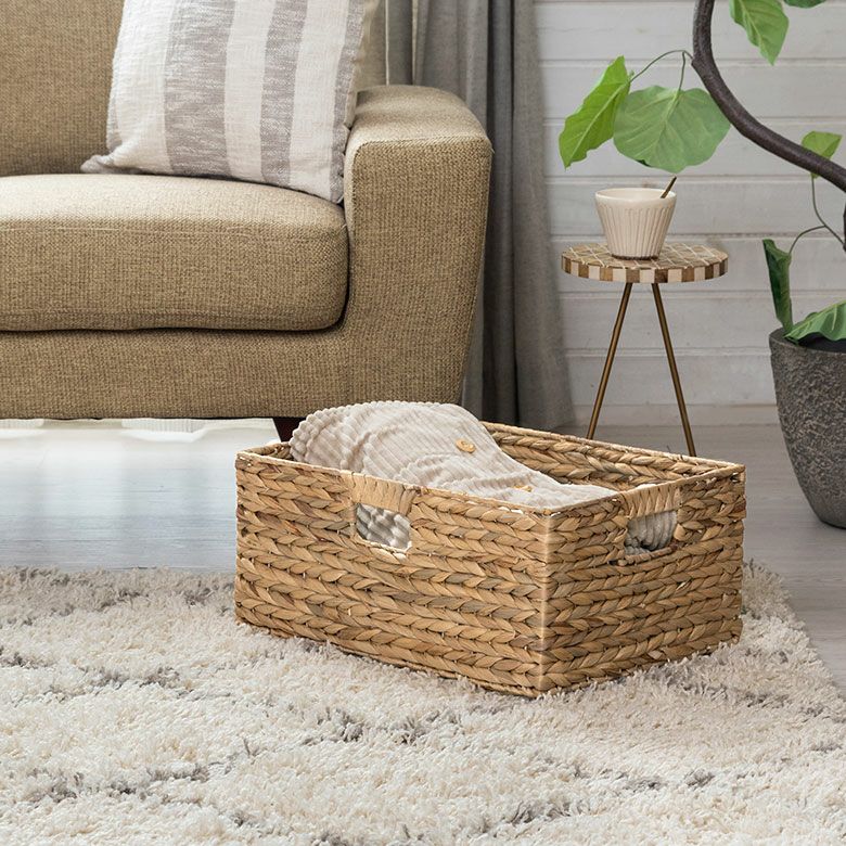 ウォーターヒヤシンス編みバスケット XLサイズ ブラウン 収納