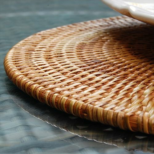 ラタン編みランチョンマット30x40cm[オーバルタイプ][7561]【アジアン