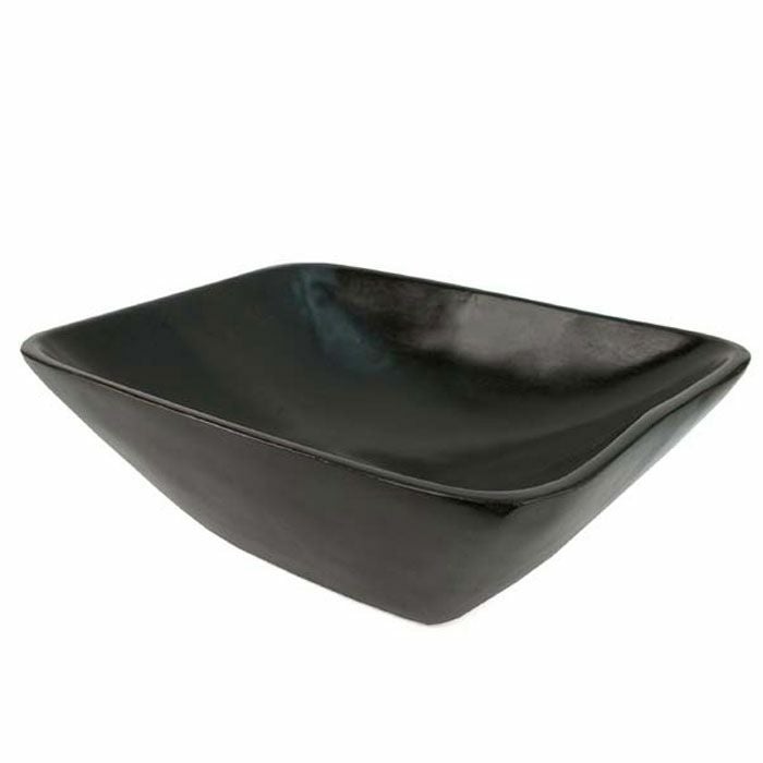 バリ島のスパで使われる木製フットスパボウル 四角形 約38.5×30×13.5cm