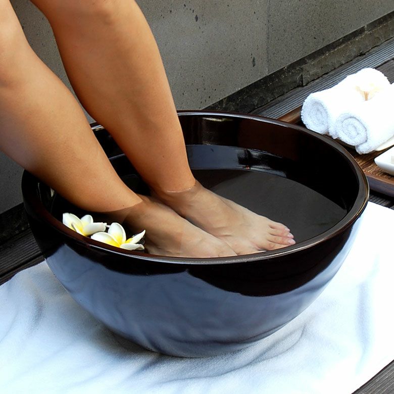 木製 アジアン スパボウル 円形40cmタイプ SPA エステ 足湯 フットバス