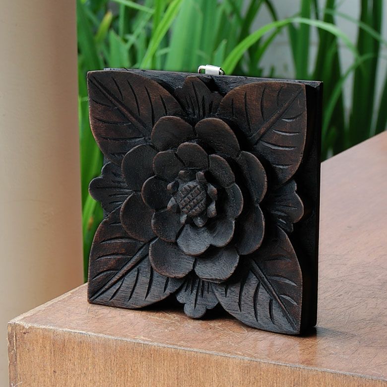 木彫りのアジアンオブジェ[プリミティブディスク][9208]【アジアン雑貨