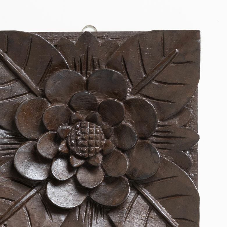 レリーフ 木彫り アジアンレリーフ 壁掛け アート 約W 14 x D 2 x H 14