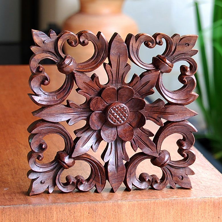 バリ島の職人がハンドメイドで彫った特大サイズのウッドレリーフ