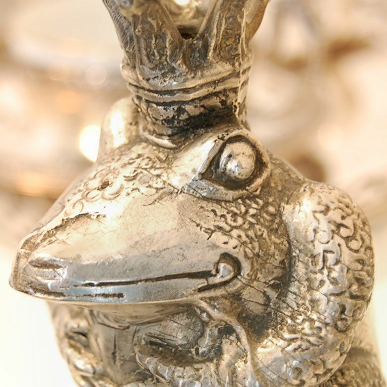 アジアンオブジェ[カエルの王様Sサイズ][9503]【かえる 蛙 王冠 真鍮製