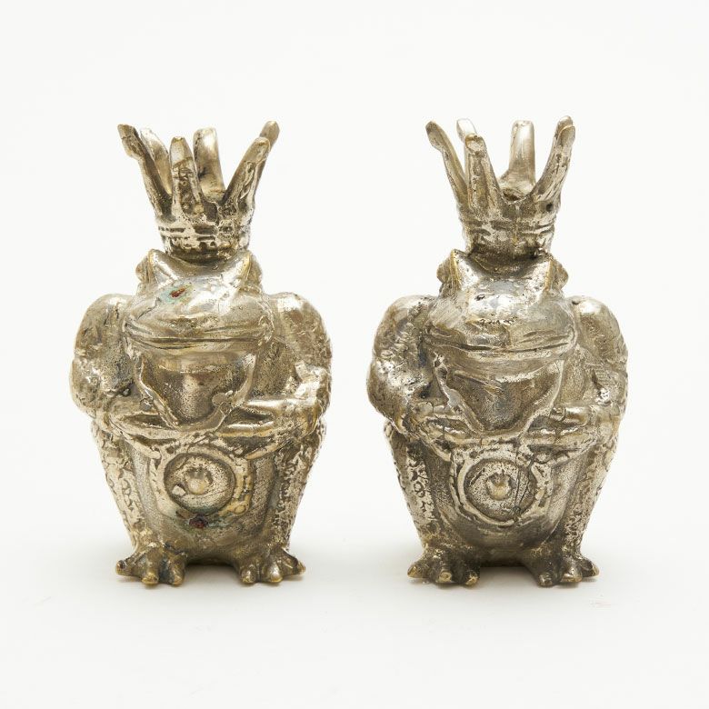 アジアンオブジェ[カエルの王様Sサイズ][9503]【かえる 蛙 王冠 真鍮製