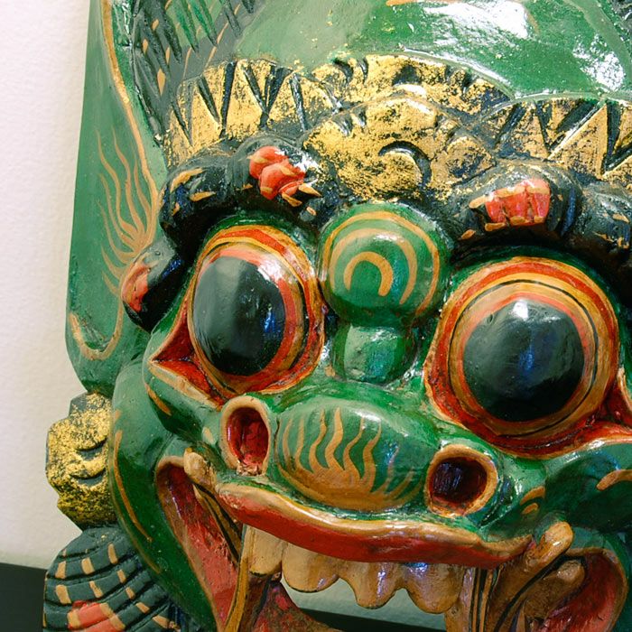 バロンの アジアン お面 グリーン バリ 雑貨 アジア雑貨 アジアン雑貨