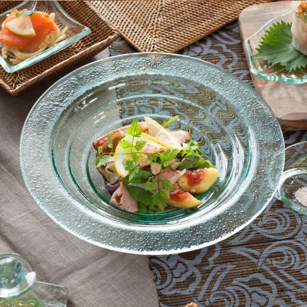 ガラスのプレート[バブルタイプ Mサイズ][66401]【食器 ガラス 皿