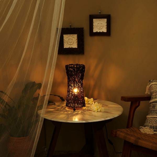 アジアン照明 ラタン編みアワーグラス アジアン ランプ アジアンランプ