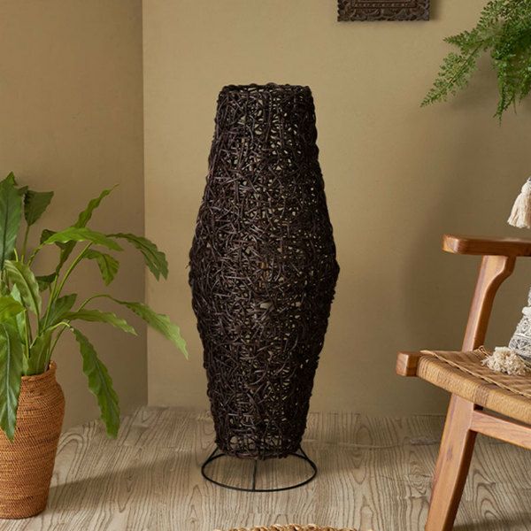 アジアン照明 ラタン編みコクーン アジアン ランプ[L][10066