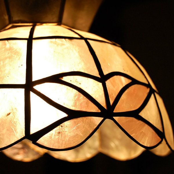 送料無料】カピスシェルのペンダントライト アジアン ランプシェード