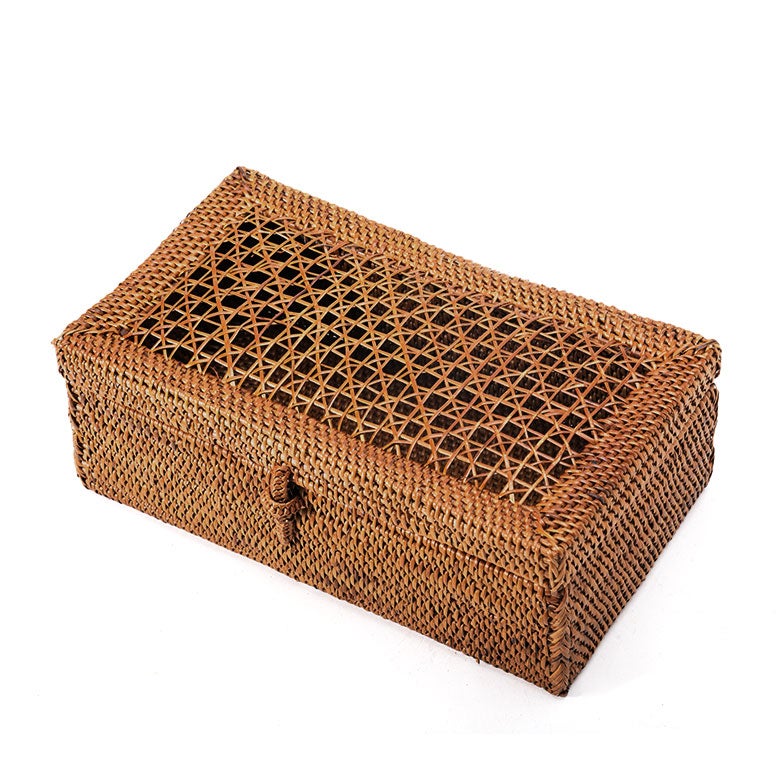 蓋がメッシュになったアタ製小物入れケース[10313]【小物入れ 収納